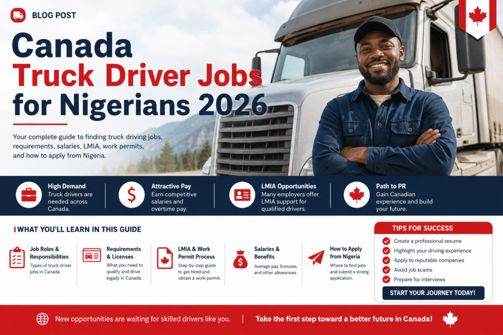 Canada Truck Driver Jobs for Nigerians 2026: How to Find Jobs and Apply for a Canadian Work Permit 2 Canada Truck Driver Jobs for Nigerians 2026