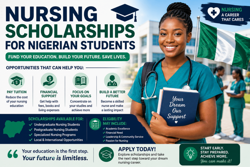 Nursing Scholarships for Nigerian Students 2026 – Requirements, and how to Apply 2 Nursing Scholarships for Nigerian Students