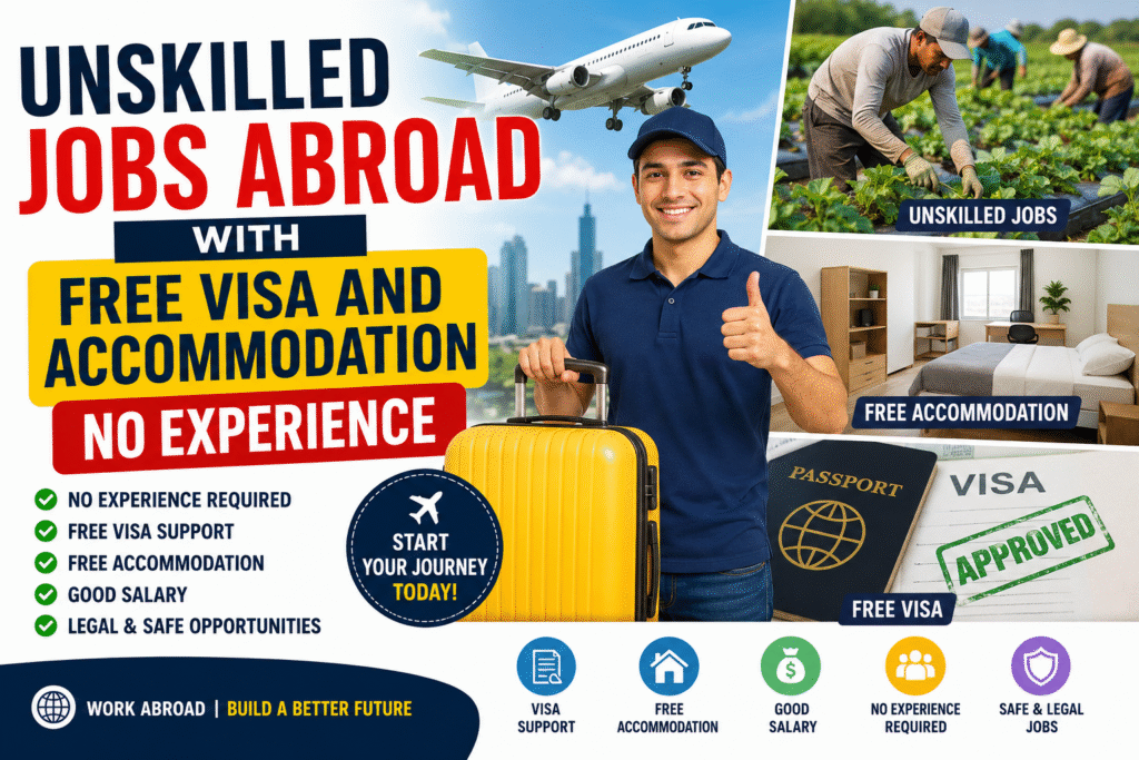 Unskilled Jobs Abroad With Free Visa and Accommodation No Experience: 2026 Guide 2 Unskilled Jobs Abroad With Free Visa and Accommodation No Experience