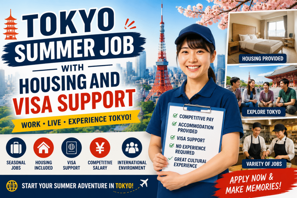 Tokyo Summer Job With Housing and Visa Support: